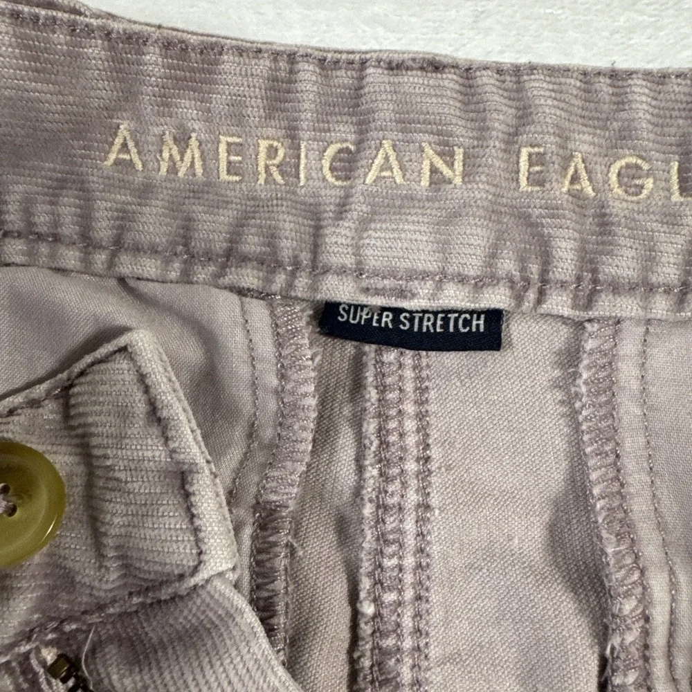 American‎ Eagle Super Stretch Corduroy Mini Skirt 8 Beige Preppy Schoolgirl